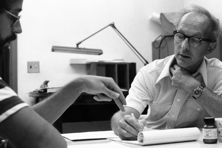 Michael Kasha with student