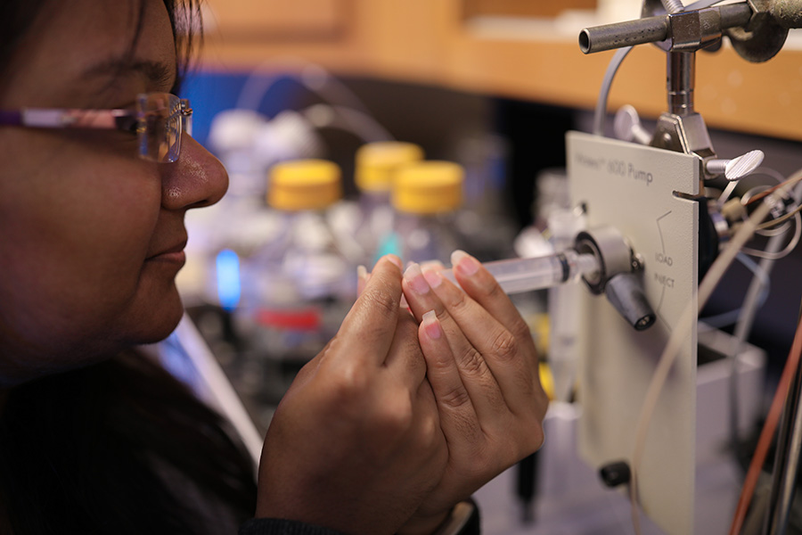 Faculty member uses the Physical Biochemistry Facility.
